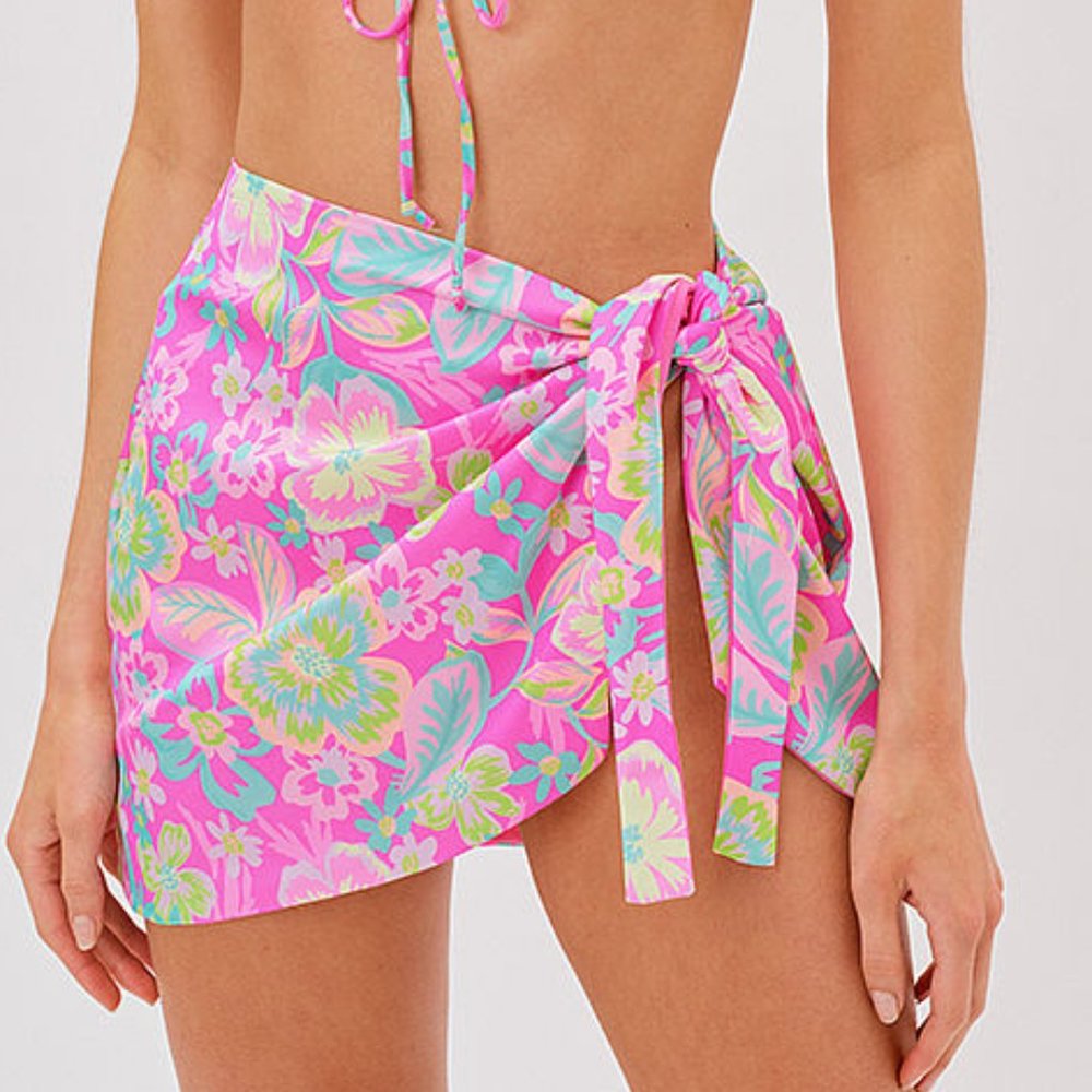 NWOT FOR LOVE & LEMONS SAMPLE LIZZY WRAP SWIM COVERUP SARONG SIZE S